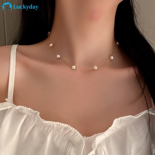 Collar De Perlas Moda Coreana Cadena De Oro Gargantilla De Las Mujeres Accesorios Regalo