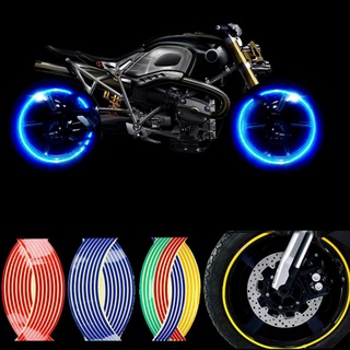 (Hotsale) 16 tiras pegatinas de rueda de 9.5" cinta reflectante de llanta bicicleta motocicleta coche cinta {bigsale}
