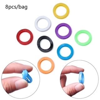 Clever 8pc/set hueco moda elástica bolsa organizador de silicona colores aleatorios llavero cubre Topper llavero titular (3)