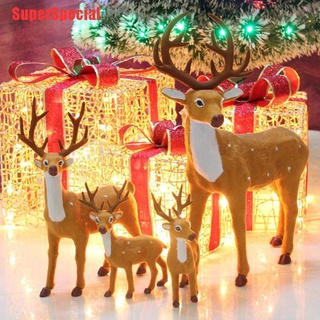 SSP simulación de ciervos de navidad reno alce muñeca hogar jardín miniaturas decoración (1)