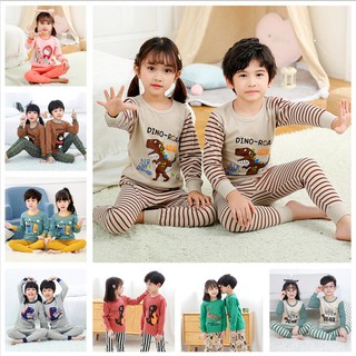 3-13y niños pijamas niños ropa de dormir traje de algodón de dibujos animados pijamas conjunto de niños niñas Baju Tidur kanak-kanak