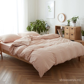Juego de ropa de cama 100% algodón 3 en 1/4 en 1, funda de almohada, funda de edredón, sábana, cama individual Queen BS2U