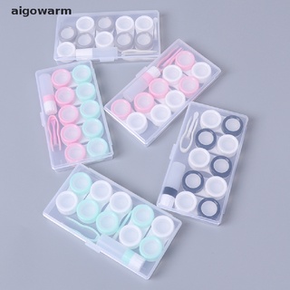 aigowarm - caja de almacenamiento para lentes de contacto (5 pares, con botella y pinzas co) (6)