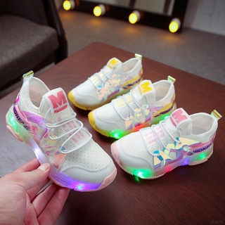 WALKERS Babyl bebé niños transpirable antideslizante diseño LED zapatillas de deporte niñas Soled suave zapatos de caminar primeros pasos