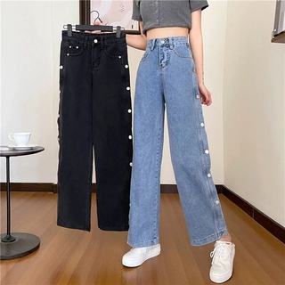 Jeans mujeres de gran tamaño estilo Denim todo-partido estudiantes nueva cintura alta moda Simple ocio Streetwear sólido suelto señoras