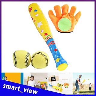 Smart View Store - juego de béisbol de espuma suave para niños, interior al aire libre, 2 bolas suaves con bate y guante (6)