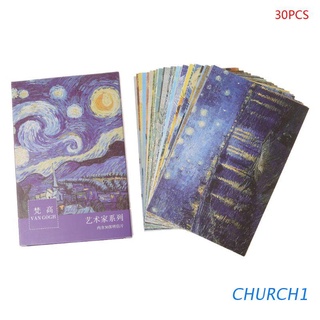 Iglesia 30 hojas persona famosa pinturas Retro Vintage postal de navidad tarjeta de regalo de deseo tarjetas
