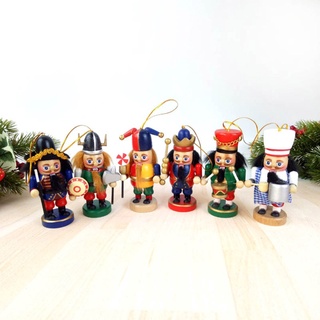 en de dibujos animados 6pcs chef cascanueces adornos conjunto de figuras de madera para árbol de navidad adornos decoraciones de navidad regalos de cumpleaños (3)