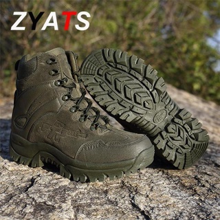 Zyats hombres de alta calidad de cuero de seguridad botas de trabajo impermeable zapatos de herramientas de (6)