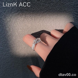 ✜㍿○Anillo de circonio de alto sentido anillo de lujo ligero femenino ahora exquisito diseño de nicho de personalidad de moda en anillo de dedo índice de marea