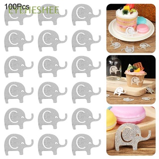 EYEHESHEE 100Pcs Decorations Elephant Confetti Supplies Baby Shower Elephant Paper Cutouts Party Silvery Theme Birthday Table