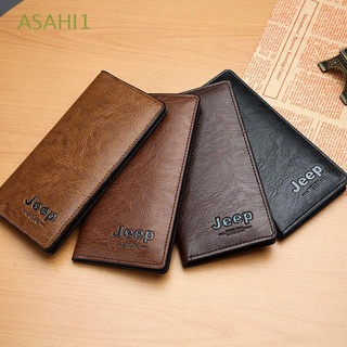 ASAHI1 Retro Men Wallets Business Coin Purse Long Bifold Wallet Brown Function Male Purse Clutch Pocket PU Leather High Quality Card Holders/Multicolor