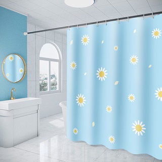 Daisy Sun Flower - cortina de ducha de poliéster engrosada, impermeable, para baño, partición, cortinas de ducha (1)