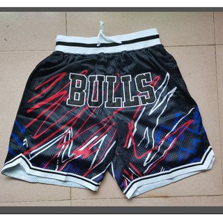 NBA shorts Chicago Bulls pantalones cortos deportivos versión de bolsillo negro