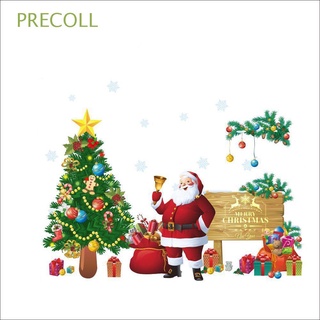 PRECOLL Fondo Decoración De Pared De Navidad Pegatinas Extraíbles Mural Santa Claus Pegatina Feliz Árbol Pinturas Decorativas Ventana