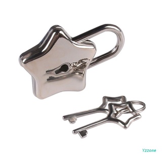 yzz candado de metal en forma de estrella con cierre de llave de bloqueo de seguridad para diario bolso de mano maleta bolsa de hombro caja de joyería (1)