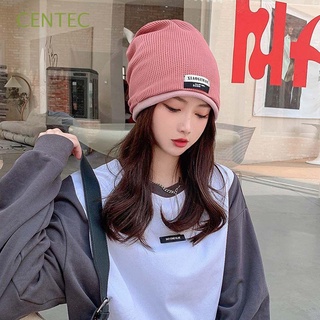 CENTEC Trendy Beanies Cap Simple Wool Beanie Hat Knitted Hat Falls Cap Elegant Solid Color Casual Warm Girls Female Cap/Multicolor