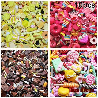 top 10pcs mini juguete de comida pastel galletas donuts miniatura teléfono móvil accesorios