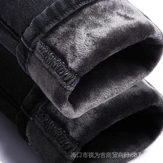 Invierno Cepillado Engrosado Jeans Mujeres Nuevo Estilo Negro Cintura Alta Elástico Ajustado Slimm (7)