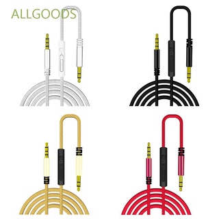 Allgoods cable trenzado De nylon/control De volumen/enchufe chapado en oro con micrófono De 3.5 mm Para Jack De 3.5 mm