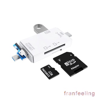 Franfeeling Tf lector De tarjetas Sd Portátil Usb 2.0 Tipo C Adaptador De tarjeta De memoria Flash doble ranura Franfeeling
