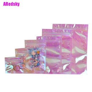 [ARedsky] 100 bolsas iridiscentes con cierre de cremallera de plástico holográfico B Wq