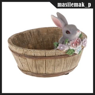 Masilemak_p maceta decorativa De Resina con conejo/Flor/cubrela/hierba De mano para suculentas