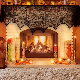 Halloween black bat lace curtains for Kitchen Voile Pelmet Curtain for Living Room Home Decor Short Door Curtains for Bedroom (1)