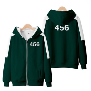 Squid Game Jacket Hooded Zipper Cosplay Tops Long Sleeve Sports Casual Netflix Round Six Coat Outerwear Plus Size (2)