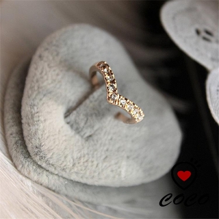 Anillo de diamante en forma de corazón coreano para mujeres delicados anillos de dedo índice