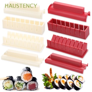 haustency 3/10pcs multifuncional sushi maker equipo kit accesorios de cocina rollo de tarta molde japonés bola de arroz nueva cocina diy anti-stick sushi herramientas