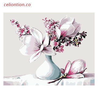celio pintura para adultos y niños diy kits de pintura al óleo preimpreso lienzo rosa flor