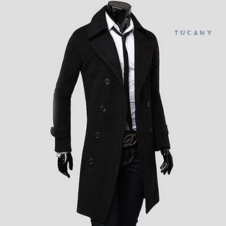 Tucany Trench Coat Moda hombre invierno abrigo largo de doble capa ropa interior (9)