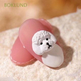 boklund resina 3d uñas arte decoraciones lindo manicura accesorios uñas arte diamante 2pcs perro japonés de dibujos animados uñas arte animal forma diy arte de uñas