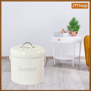3l jardín compost bin encimera interior con tapa compost pail fácil de limpiar