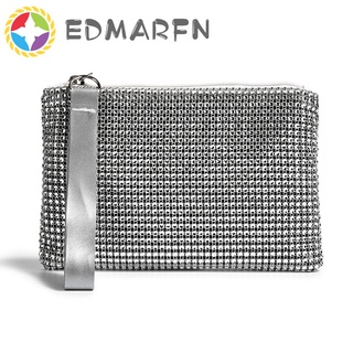 EDMARFN moda mujeres diamantes de imitación monedero bolso de las señoras purpurina bolsa (1)