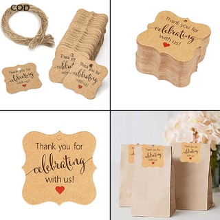 [cod] 100 etiquetas de embalaje hechas a mano para colgar etiquetas de papel kraft etiquetas de regalo de agradecimiento