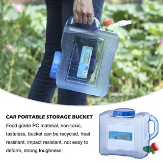 5/8l coche portátil portátil contenedor de agua cubo con grifo de viaje camping cuadrado barril de plástico cubo de almacenamiento