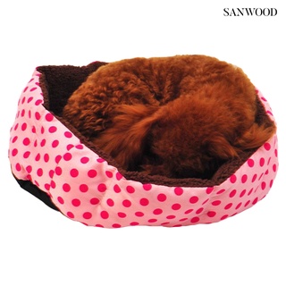 Sanwood invierno cachorro perro gato casa suave gruesa y cálida cama de lana cachorro mascota cesta nido estera (8)