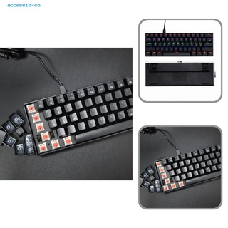 accessto Backlight PC Keyboard Type-C 61 Keys Plug Play PC Keyboard Comfortable for Office