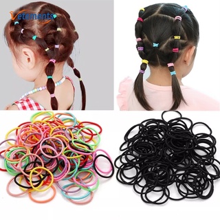 100 unids/set Multicolor elástico para el pelo de los niños/niños niñas básico Simple bandas de goma accesorios para el cabello