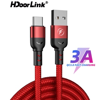 HdoorLink 3A USB C Fast Charging Data Cable QC 3.0 USB-A To Type-C Charger Cord Quick Charge Wire Cables 0.5m/1m/2m