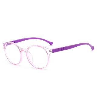 （JIUERBA）Gafas antirradiación para niños Marco de anteojos redondos transparentes flexibles Anteojos anti luz azul para niños (7)
