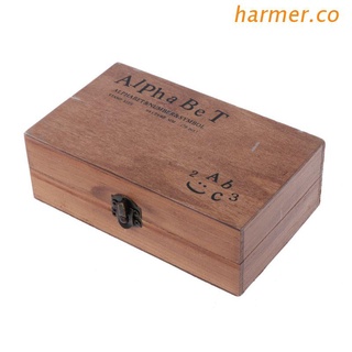 har2 70pcs vintage diy número y alfabeto letra madera sellos de goma conjunto con caja de madera