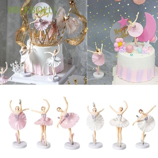 MILKBOLLL 3Pcs Baby Shower Ballet Niñas Suministros De Cumpleaños Cupcake Topper Cake Fiesta Hornear Boda Niña Juguetes Decoración De Tarta Muñeca/Multicolor