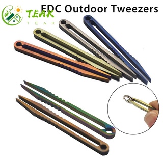 Teak Alta calidad 2 tamaños De Camping herramienta De mantenimiento para exteriores pinzas profesionales De titanio Tweezer Tc4 Clip/Multicolor