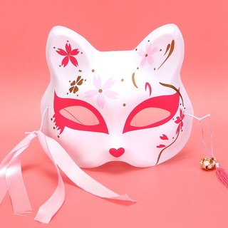 seebaum unisex disfraz protección de fiesta estilo japonés decoración de halloween gato protección 3d con borlas flor de cerezo campana no tóxico pintado a mano cosplay props (8)