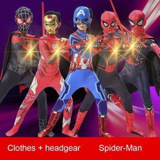 Vengadores Cosplay completo nuevo diseño de Iron Spiderman traje medias traje para niños superhéroe hierro Spiderman ~ 24h entrega (2)