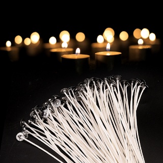 [cod] 100 mechas de vela de algodón núcleo pre encerado con sustentadores para hacer velas 15 cm caliente