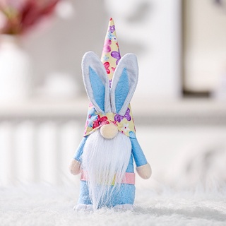 Decoración de pascua suministros creativos de pie sombrero de flores adornos orejas de conejo adornos de muñeca (4)